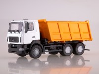 Коллекционная масштабная модель 1:43 Самосвал 6х4 МАЗ-6501, белый, оранжевый (Автоистория (АИСТ)
