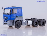 Коллекционная масштабная модель 1:43 Седельный тягач 6х4 КамАЗ-65206 низкая крыша, ранняя оптика, синий (Дилерская упаковка АИСТ)
