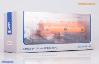 Коллекционная масштабная модель 1:43 КамАЗ-54112, серый с полуприцепом НефАЗ-96742, оранжевый (АИСТ)