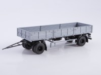 Масштабная модель 1:43 Двухосный бортовой прицеп МАЗ-83781, серый, Автоистория (АИСТ)