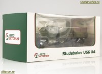 Коллекционная масштабная модель 1:43 Бортовой грузовик 6х6 Studebaker US6 U4 без тента, зеленый (Автоистория (АИСТ)