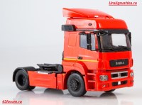 Коллекционная масштабная модель 1:43 Седельный тягач 4х2 КамАЗ-5490 высокая крыша, новая  оптика, красный (Дилерская упаковка АИСТ)