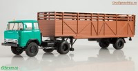 Масштабная модель 1:43 Седельный тягач 4х2 КАЗ-608 с полуприцепом ОДАЗ-857Б (Автоистория (АИСТ)