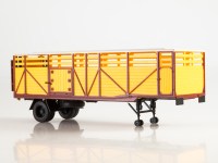 Масштабная модель 1:43 Одноосный полуприцеп-скотовоз ОДАЗ-857Б, желтый (Автоистория (АИСТ)