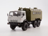Масштабная модель 1:43 КУНГ 6х6 К4320Д на шасси КамАЗ-4310, серый, хаки, Автоистория (АИСТ), дилерская модель ПАО КАМАЗ