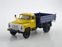 Масштабная модель 1:43 Сельскохозяйственный самосвал САЗ-3507 (53) на шасси автомобиля 4х2 Горький-53А, желтый, синий, Автоистория (АИСТ)