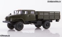 Коллекционная масштабная модель 1:43 Бортовой грузовик 4х4 Миасский-43206-0551, ранний, без тента, хаки (АИСТ)