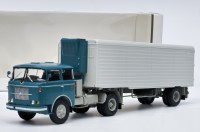 Масштабная модель 1:43 Двухосный седельный тягач 4х2 Шкода, Skoda LIAZ 706 RTTN, синий, с полуприцепом Alka N12CH, белый, Автоистория (АИСТ)