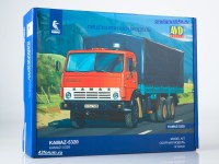 Комплект для самостоятельной сборки 1:43 Бортовой  грузовик 6х4 КамАЗ-5320 с тентом (AVD Models)