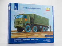 Сборная модель 1:43 Бортовой грузовик 8х8 КамАЗ-6560, рестайлинг, с тентом (AVD Models)