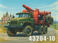 Сборная модель 1:43 Трехосный лесовоз 6х6 с роспуском из Миасса -43204-10 (AVD Models)