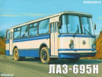 Сборная металлическая модель 1:43 Городской автобус ЛАЗ-695Н (AVD Models)
