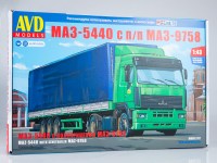 Сборная модель 1:43 Седельный тягач 4х2 МАЗ-5440 с полуприцепом МАЗ-9758 (AVD Models)