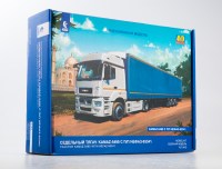 Сборная модель 1:43 Седельный тягач 4х2 КамАЗ-5490 с полуприцепом НефАЗ-93341 (AVD Models)