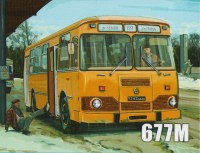 Сборная металлическая модель 1:43 Городской автобус Ликинский-677М (из Ликино-Дулево 677М) (AVD Models)