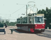 Сборная модель 1:43 Советский трамвайный вагон ЛМ-68 (AVD Models)
