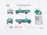 Сборная модель 1:35 Бортовой автомобиль 4х2 ЗиЛ-130, ранняя облицовка радиатора (AVD Models)