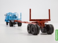 Масштабная модель 1:43 Вездеходный лесовоз МАЗ-509 с прицепом-роспуском, с журналом №45 (Легендарные грузовики СССР)