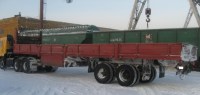 Сборная модель: Металлическая рама 1:43 для двухосного бортового полуприцепа ОдАЗ-9385-06, длина 12 метров, серийный вариант (Клен)