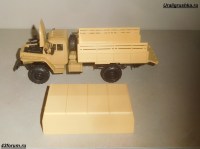 Масштабная модель 1:43 Бортовой грузовик 4х4 Миасский-43206, ранний, с тентом, песочный (Элекон)