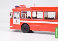 Масштабная модель 1:43 Пожарный автобус АС-5 (ЛАЗ-695Н) с журналом №5 (Наши Автобусы. Спецвыпуск. Modimio)