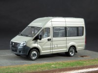 Коллекционная масштабная модель 1:43 Микроавтобус ГАЗель Некст (А65R22) GAZelle Next 3.5 серебристый (Lenmodel)