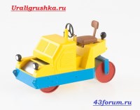 Коллекционная масштабная модель 1:43 Тротуарный виброкаток Д-455 желто-синий (ModelPro)