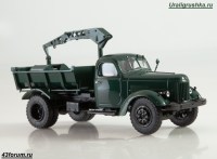 Коллекционная масштабная модель 1:43 Самосвал 4х2 ЗиЛ-ММЗ-585Л, с функциональным гидрокраном ЛЗАП-40, хаки (Start Scale Models (SSM)