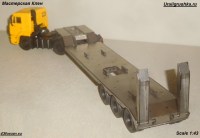 Сборная модель 1:43 Трехосный полуприцеп-тяжеловоз ЧМЗАП-990640 по спецификации 075 (Клен)