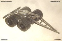 Сборная модель: Двухосная подкатная тележка 1:43 для полуприцепов Австралии, Америки с высотой седла 1300 мм (Клен)