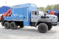 Комплект для сборки: надстройка АРОК 1:43 с КМУ Инман ИМ55 для вездехода 6х6 из Миасса -4320, база 4555 мм (Клен)