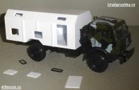 Комплект для сборки: упрощенная надстройка 1:43 автомобильный кузов-фургон К 4350-11 для КамАЗ-4350, -43502, -4326 и других (Клен)