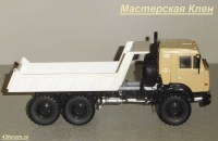 Комплект для сборки: пластиковый кузов с надрамником 1:43 для самосвала из Челнов -45141 (Клен)