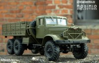 Коллекционная масштабная модель 1:43 Бортовой автомобиль КрАЗ-214, без тента, хаки, с журналом №13 (Легендарные грузовики СССР)