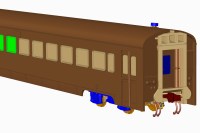 Масштабная модель 1:87 Промежуточный прицепной вагон дизель-поезда Д1 с журналом № (Наши Поезда. Modimio)