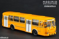Коллекционная масштабная модель 1:43 Автобус ЛиАЗ-677М желтый с журналом №8 (Наши Автобусы. Modimio)