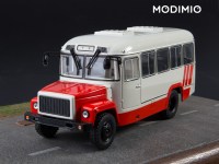 Масштабная модель 1:43 Пригородный автобус КАвЗ-3976, красно-белый, с журналом №10 (Наши Автобусы. Modimio)