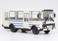 Масштабная модель 1:43 Отечественный двухдверный автобус ПАЗ-32051 с журналом №43 (Наши Автобусы. Modimio)
