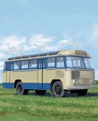 Масштабная модель 1:43 Советский автобус ПАЗ-652 с журналом №53 (Наши Автобусы. Modimio)