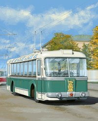Масштабная модель 1:43 Экскурсионный троллейбус СВАРЗ ТБЭС (ВСХВ) с журналом №56 (Наши Автобусы. Modimio)