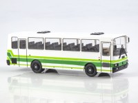  Масштабная модель 1:43 Двухдверный автобус ЛАЗ-4207 с журналом №72, белый, зеленый (Наши Автобусы. Modimio)