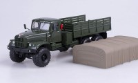 Коллекционная масштабная модель 1:43 Грузовой автомобиль КрАЗ-255 с тентом, 1979г., зеленый (НАП)