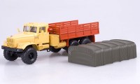 Коллекционная масштабная модель 1:43 Грузовой автомобиль КрАЗ-255 с тентом, 1979г., оранжевый (НАП)