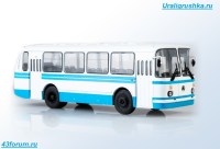 Коллекционная масштабная модель 1:43 Городской автобус ЛАЗ-695Н бело-голубой с журналом №1 (Наши Автобусы. Modimio)