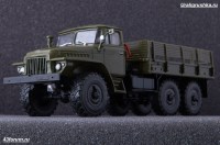 Коллекционная масштабная модель 1:43 Бортовой автомобиль 6х6 Миасский-375Д без тента, хаки (Наши Грузовики)