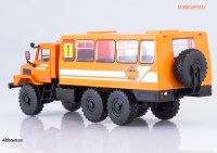 Коллекционная масштабная модель 1:43 Вахтовый автобус 6х6 на шасси Миасского грузовика -43223 (Наши Грузовики)