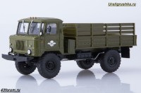 Масштабная модель 1:43 Советский автомобиль повышенной проходимости 4х4 Горький-66 без тента, хаки, эмблема ВДВ (Наши Грузовики)