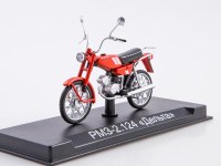 Масштабная модель 1:24 Советский мотоцикл РМЗ-2.124 "Дельта" с журналом №48 "Наши Мотоциклы" (MODIMIO Collections)