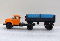 Сборная модель 1:43 Одноосный самосвальный полуприцеп ПС-1305 с надставными бортами для ЗиЛ-130В1 (Клен)