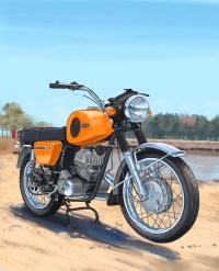 Масштабная модель 1:24 Советский мотоцикл ИЖ-Планета-Спорт с журналом №65 "Наши Мотоциклы" (MODIMIO Collections)